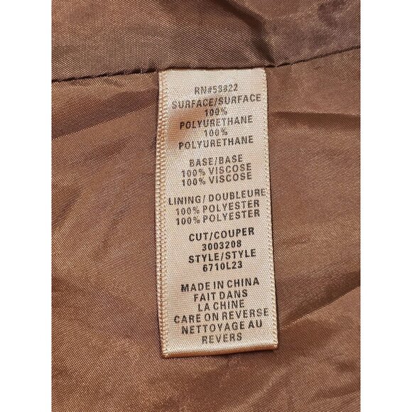 NWT Max Studio Women's Camel/Brown Faux Leather Jacket Size XL 089 - Picture 6 of 13